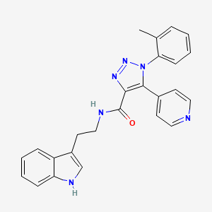molecular formula C25H22N6O B2882781 N-[2-(1H-吲哚-3-基)乙基]-1-(2-甲苯基)-5-吡啶-4-基-1H-1,2,3-三唑-4-甲酰胺 CAS No. 1396813-88-9