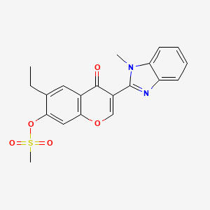 molecular formula C20H18N2O5S B2882786 6-ethyl-3-(1-methyl-1H-benzo[d]imidazol-2-yl)-4-oxo-4H-chromen-7-yl methanesulfonate CAS No. 210639-97-7