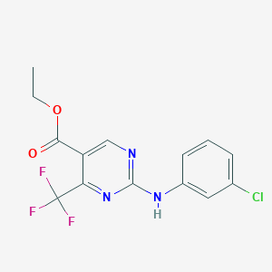 Ethyl 2-(3-chloroanilino)-4-(trifluoromethyl)pyrimidine-5-carboxylate