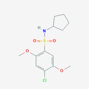 molecular formula C13H18ClNO4S B288279 4-chloro-N-cyclopentyl-2,5-dimethoxybenzenesulfonamide 
