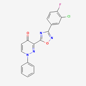 2-[4-(1,3-Benzodioxol-5-ylmethyl)piperazin-1-yl]-5-[(4-chlorophenyl)sulfonyl]pyrimidin-4-amine