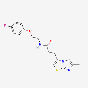 molecular formula C17H18FN3O2S B2882796 N-(2-(4-fluorophenoxy)ethyl)-3-(6-methylimidazo[2,1-b]thiazol-3-yl)propanamide CAS No. 1251577-44-2