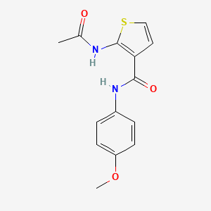 molecular formula C14H14N2O3S B2882799 2-acetamido-N-(4-methoxyphenyl)thiophene-3-carboxamide CAS No. 338777-29-0