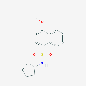 molecular formula C17H21NO3S B288280 N-cyclopentyl-4-ethoxynaphthalene-1-sulfonamide 