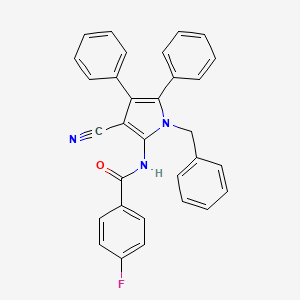 molecular formula C31H22FN3O B2882803 N-(1-苄基-3-氰基-4,5-二苯基-1H-吡咯-2-基)-4-氟苯甲酰胺 CAS No. 477887-24-4