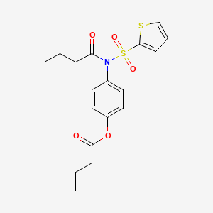 molecular formula C18H21NO5S2 B2882804 4-[Butyryl(thien-2-ylsulfonyl)amino]phenyl butyrate CAS No. 494827-72-4