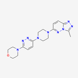 molecular formula C18H23N9O B2882812 4-[6-(4-{3-Methyl-[1,2,4]triazolo[4,3-b]pyridazin-6-yl}piperazin-1-yl)pyridazin-3-yl]morpholine CAS No. 2415543-35-8