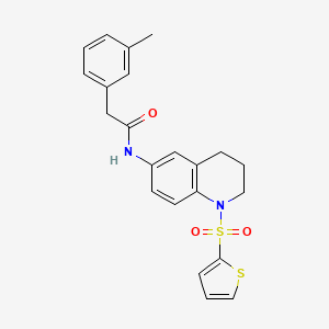 molecular formula C22H22N2O3S2 B2882815 N-(1-(噻吩-2-磺酰基)-1,2,3,4-四氢喹啉-6-基)-2-(间甲苯基)乙酰胺 CAS No. 941929-70-0