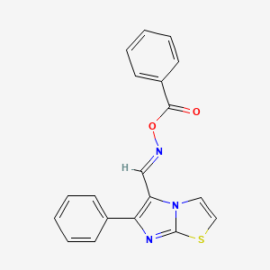 molecular formula C19H13N3O2S B2882818 (E)-({6-苯基咪唑并[2,1-b][1,3]噻唑-5-基}亚甲基)氨基苯甲酸酯 CAS No. 338395-46-3