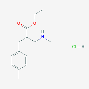 molecular formula C14H22ClNO2 B2882819 Ethyl 2-methylaminomethyl-3-P-tolyl-propionate hcl CAS No. 2102412-67-7; 886366-02-5