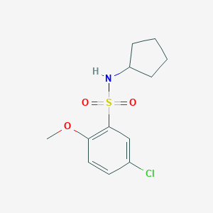 molecular formula C12H16ClNO3S B288282 5-chloro-N-cyclopentyl-2-methoxybenzenesulfonamide 