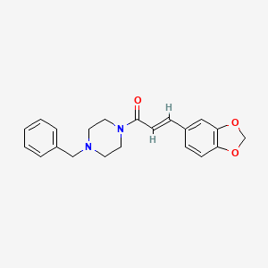 molecular formula C21H22N2O3 B2882823 (2E)-3-(1,3-benzodioxol-5-yl)-1-(4-benzylpiperazin-1-yl)prop-2-en-1-one CAS No. 349423-60-5
