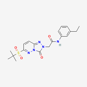 molecular formula C19H23N5O4S B2882824 2-[6-(tert-butylsulfonyl)-3-oxo[1,2,4]triazolo[4,3-b]pyridazin-2(3H)-yl]-N-(3-ethylphenyl)acetamide CAS No. 1189425-17-9