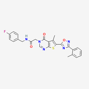 N-(4-fluorobenzyl)-2-(5-methyl-4-oxo-6-(3-(o-tolyl)-1,2,4-oxadiazol-5-yl)thieno[2,3-d]pyrimidin-3(4H)-yl)acetamide