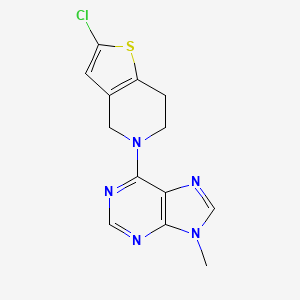 molecular formula C13H12ClN5S B2882829 2-Chloro-5-(9-methylpurin-6-yl)-6,7-dihydro-4H-thieno[3,2-c]pyridine CAS No. 2379993-64-1
