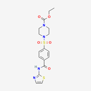 Ethyl 4-((4-(thiazol-2-ylcarbamoyl)phenyl)sulfonyl)piperazine-1-carboxylate