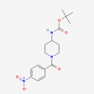molecular formula C17H23N3O5 B2882832 tert-Butyl 1-(4-nitrobenzoyl)piperidin-4-ylcarbamate CAS No. 1286275-14-6