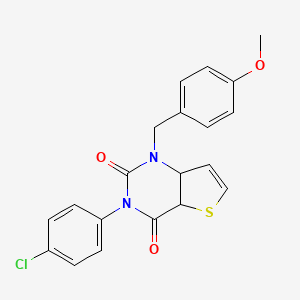 molecular formula C20H15ClN2O3S B2882833 3-(4-chlorophenyl)-1-[(4-methoxyphenyl)methyl]-1H,2H,3H,4H-thieno[3,2-d]pyrimidine-2,4-dione CAS No. 1326887-15-3