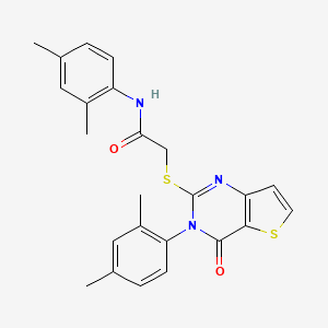 molecular formula C24H23N3O2S2 B2882846 N-(2,4-二甲苯基)-2-{[3-(2,4-二甲苯基)-4-氧代-3,4-二氢噻吩[3,2-d]嘧啶-2-基]硫代}乙酰胺 CAS No. 1261017-61-1