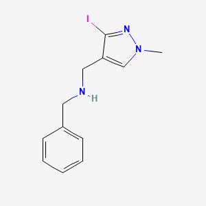 N-[(3-Iodo-1-methylpyrazol-4-yl)methyl]-1-phenylmethanamine
