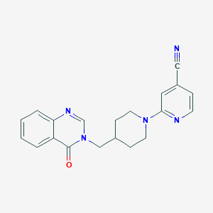 molecular formula C20H19N5O B2882848 2-[4-[(4-Oxoquinazolin-3-yl)methyl]piperidin-1-yl]pyridine-4-carbonitrile CAS No. 2380173-36-2