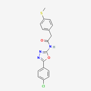 N-[5-(4-chlorophenyl)-1,3,4-oxadiazol-2-yl]-2-(4-methylsulfanylphenyl)acetamide