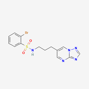 N-(3-([1,2,4]triazolo[1,5-a]pyrimidin-6-yl)propyl)-2-bromobenzenesulfonamide
