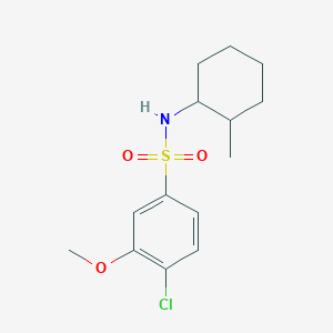molecular formula C14H20ClNO3S B288286 4-chloro-3-methoxy-N-(2-methylcyclohexyl)benzenesulfonamide 
