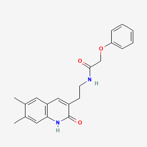 N-[2-(6,7-dimethyl-2-oxo-1H-quinolin-3-yl)ethyl]-2-phenoxyacetamide