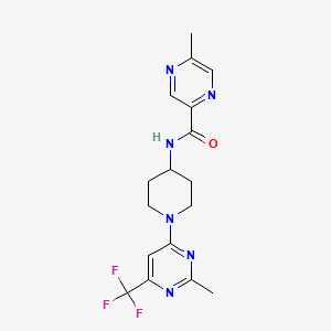 5-methyl-N-(1-(2-methyl-6-(trifluoromethyl)pyrimidin-4-yl)piperidin-4-yl)pyrazine-2-carboxamide