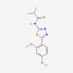 molecular formula C14H17N3O4 B2882870 N-(5-(2,4-dimethoxyphenyl)-1,3,4-oxadiazol-2-yl)isobutyramide CAS No. 941961-59-7