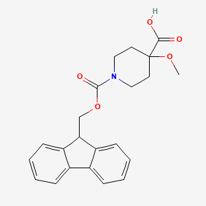 molecular formula C22H23NO5 B2882895 1-{[(9H-fluoren-9-yl)methoxy]carbonyl}-4-methoxypiperidine-4-carboxylic acid CAS No. 1879010-83-9