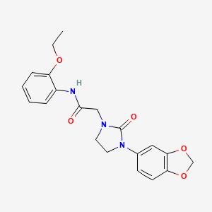 molecular formula C20H21N3O5 B2882896 2-(3-(苯并[d][1,3]二氧杂环-5-基)-2-氧代咪唑烷-1-基)-N-(2-乙氧苯基)乙酰胺 CAS No. 1286725-12-9