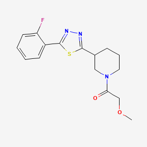 molecular formula C16H18FN3O2S B2882897 1-(3-(5-(2-氟苯基)-1,3,4-噻二唑-2-基)哌啶-1-基)-2-甲氧基乙酮 CAS No. 1219912-15-8