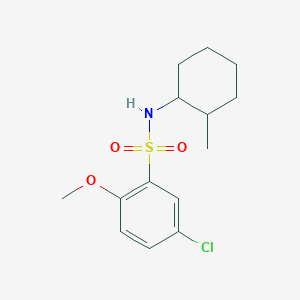 molecular formula C14H20ClNO3S B288290 5-chloro-2-methoxy-N-(2-methylcyclohexyl)benzenesulfonamide 