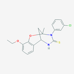 3-(3-chlorophenyl)-10-ethoxy-2-methyl-2,3,5,6-tetrahydro-4H-2,6-methano-1,3,5-benzoxadiazocine-4-thione
