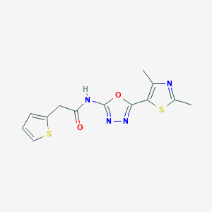 molecular formula C13H12N4O2S2 B2882907 N-(5-(2,4-dimethylthiazol-5-yl)-1,3,4-oxadiazol-2-yl)-2-(thiophen-2-yl)acetamide CAS No. 1251548-63-6