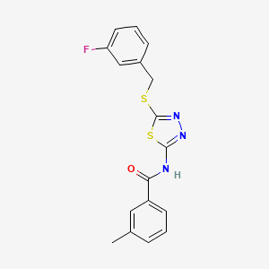 N-(5-((3-fluorobenzyl)thio)-1,3,4-thiadiazol-2-yl)-3-methylbenzamide