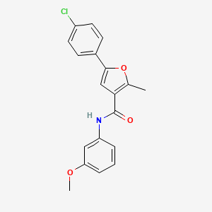 molecular formula C19H16ClNO3 B2882918 5-(4-氯苯基)-N-(3-甲氧基苯基)-2-甲基呋喃-3-甲酰胺 CAS No. 941237-71-4