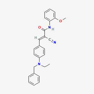 (E)-3-[4-[benzyl(ethyl)amino]phenyl]-2-cyano-N-(2-methoxyphenyl)prop-2-enamide