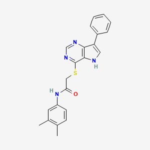 N-(3,4-Dimethylphenyl)-2-({7-phenyl-5H-pyrrolo[3,2-D]pyrimidin-4-YL}sulfanyl)acetamide