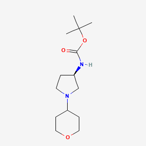 molecular formula C14H26N2O3 B2882924 (R)-叔丁基 1-(四氢-2H-吡喃-4-基)吡咯烷-3-基氨基甲酸酯 CAS No. 1044272-15-2