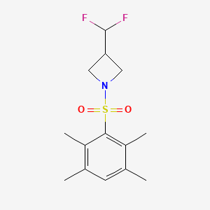 molecular formula C14H19F2NO2S B2882928 3-(Difluoromethyl)-1-((2,3,5,6-tetramethylphenyl)sulfonyl)azetidine CAS No. 2320609-59-2
