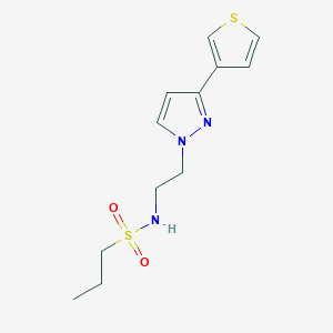 molecular formula C12H17N3O2S2 B2882935 N-(2-(3-(噻吩-3-基)-1H-吡唑-1-基)乙基)丙烷-1-磺酰胺 CAS No. 2034366-99-7