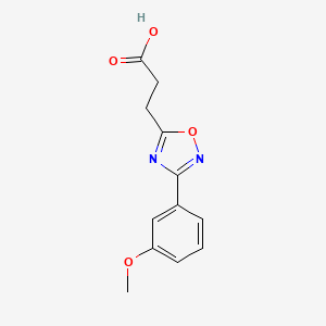 molecular formula C12H12N2O4 B2882950 3-[3-(3-Methoxyphenyl)-1,2,4-oxadiazol-5-yl]propanoic acid CAS No. 500026-33-5