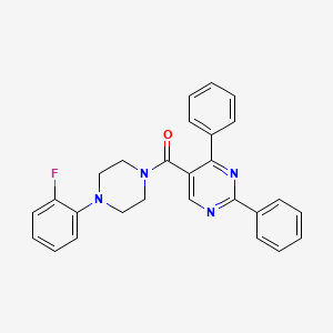 molecular formula C27H23FN4O B2882951 (2,4-二苯基-5-嘧啶基)[4-(2-氟苯基)哌嗪基]甲酮 CAS No. 338771-95-2