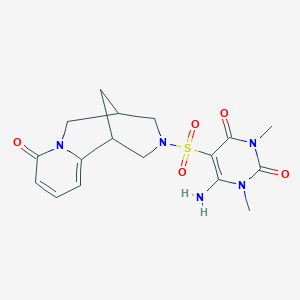 6-amino-1,3-dimethyl-5-((8-oxo-5,6-dihydro-1H-1,5-methanopyrido[1,2-a][1,5]diazocin-3(2H,4H,8H)-yl)sulfonyl)pyrimidine-2,4(1H,3H)-dione