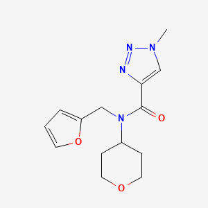 molecular formula C14H18N4O3 B2882956 N-(furan-2-ylmethyl)-1-methyl-N-(tetrahydro-2H-pyran-4-yl)-1H-1,2,3-triazole-4-carboxamide CAS No. 1788675-35-3