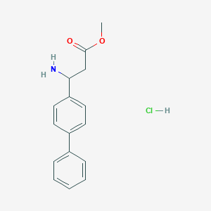 molecular formula C16H18ClNO2 B2882957 Methyl 3-([1,1'-biphenyl]-4-yl)-3-aminopropanoate hydrochloride CAS No. 124082-22-0