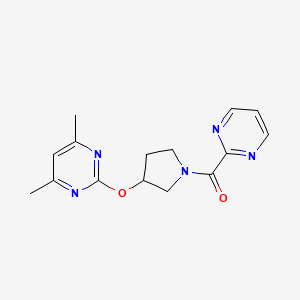 (3-((4,6-Dimethylpyrimidin-2-yl)oxy)pyrrolidin-1-yl)(pyrimidin-2-yl)methanone